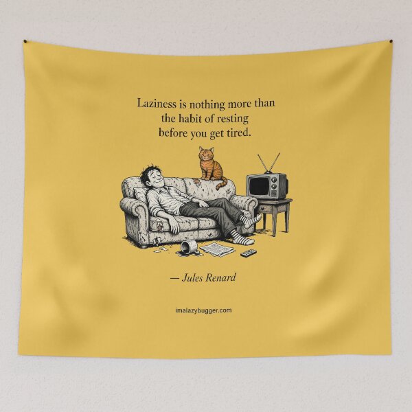 Item preview, Laziness Cartoon Quote designed and sold by fantasystyleiom.