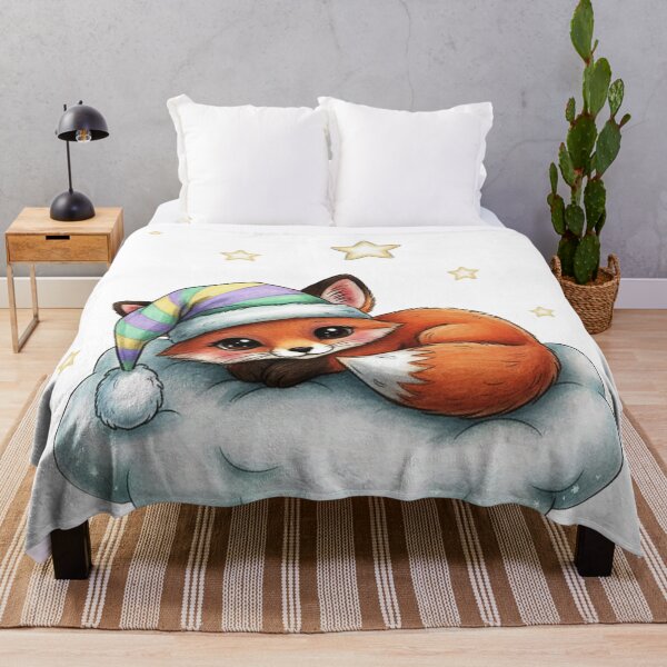 Item preview, Sleepy Cloud Fox – Pastel Baby Fox Illustration designed and sold by Herzbaumatelier.
