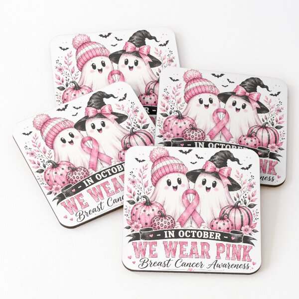 Item preview, breastcancer Pink Ghosts and Pumpkins Halloween Awareness designed and sold by ROUX-ART.