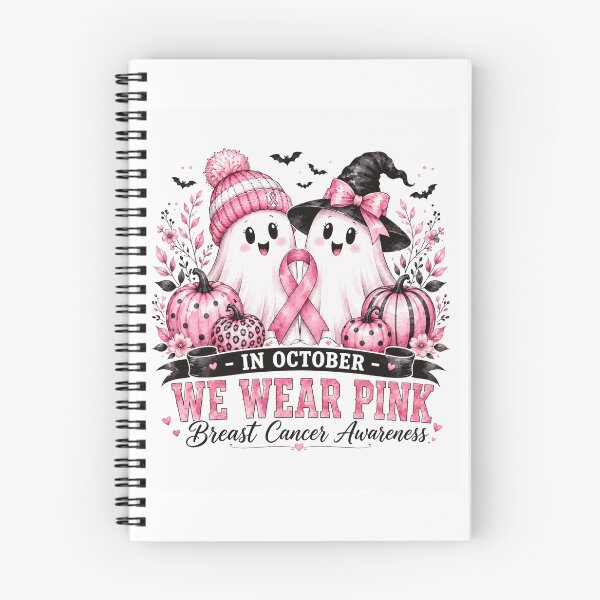 Item preview, breastcancer Pink Ghosts and Pumpkins Halloween Awareness designed and sold by ROUX-ART.