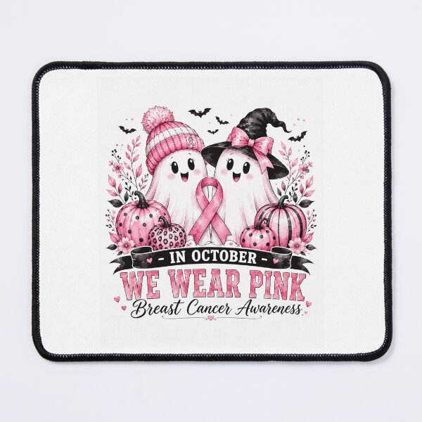 Item preview, breastcancer Pink Ghosts and Pumpkins Halloween Awareness designed and sold by ROUX-ART.