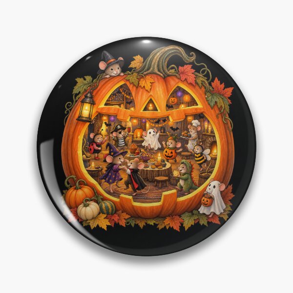 Item preview, Halloween Pumpkin Mouse Party 1A designed and sold by CrumbBumStudio.