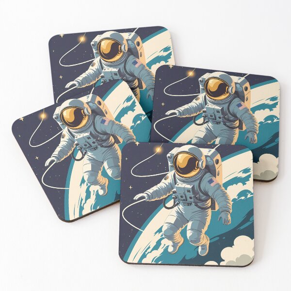 Item preview, Retro Spacewalk Poster - Astronaut EVA Over Earth Space Art designed and sold by Deep Field Prints.