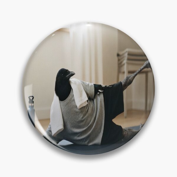 Item preview, Funny Crow Working Out on a Yoga Mat designed and sold by AfresStudio.