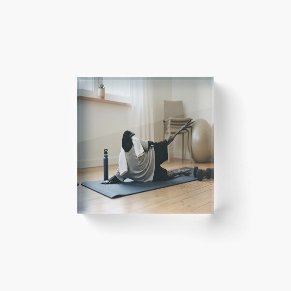 Item preview, Funny Crow Working Out on a Yoga Mat designed and sold by AfresStudio.