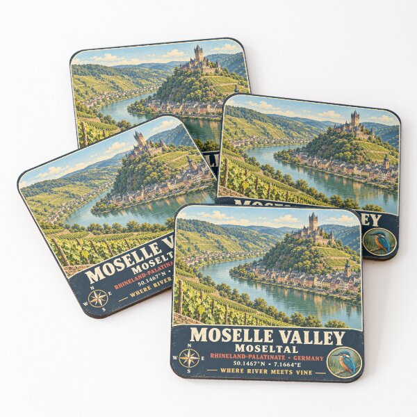 Item preview, Moselle Valley Germany Vintage Landscape designed and sold by naturalsurvival.