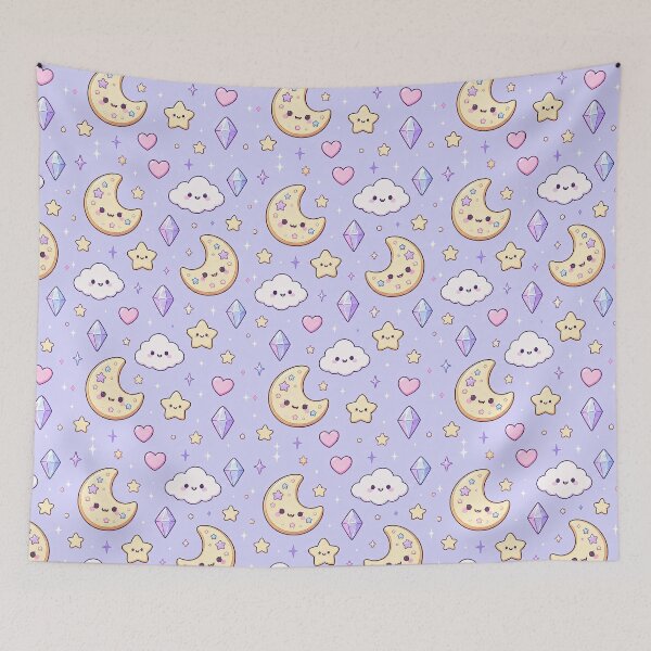 Item preview, Kawaii Moon Cookie Pattern designed and sold by Soft Berry Studio.