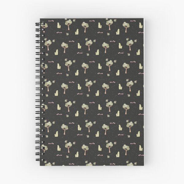 Item preview, Watercolor Desert Trees and Cacti Charcoal Black Pattern designed and sold by svitlaarty.