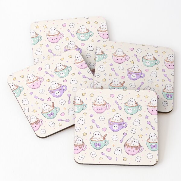 Item preview, Kawaii Ghost Latte Pattern designed and sold by Soft Berry Studio.