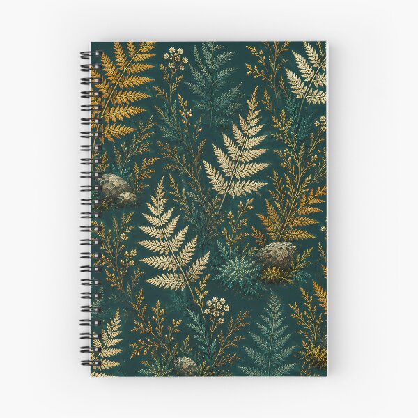 Item preview, Dark Green Botanical Fern Pattern with Gold Foliage designed and sold by aminz4.