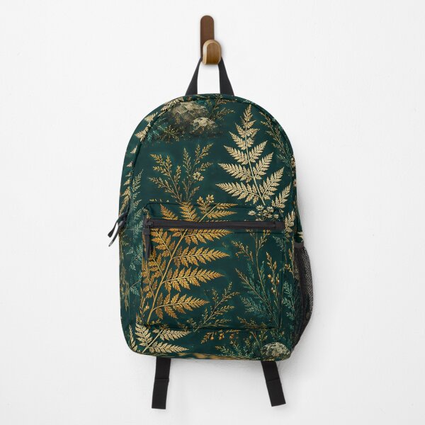 Item preview, Dark Green Botanical Fern Pattern with Gold Foliage designed and sold by aminz4.