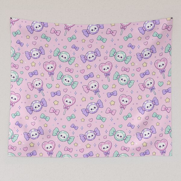Item preview, Kawaii Skull Candy Pattern designed and sold by Soft Berry Studio.