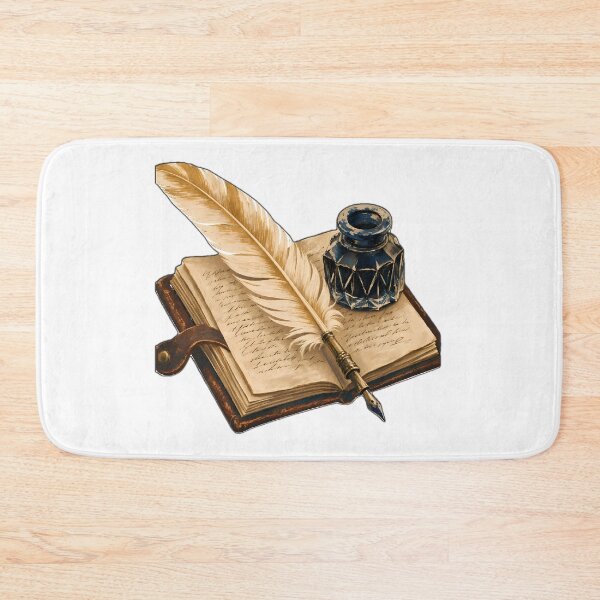 Item preview, Vintage Magic Book and Quill Pen Art designed and sold by Funnygiftsstudio .