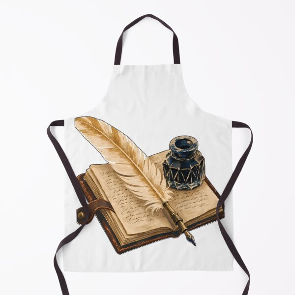 Item preview, Vintage Magic Book and Quill Pen Art designed and sold by Funnygiftsstudio .