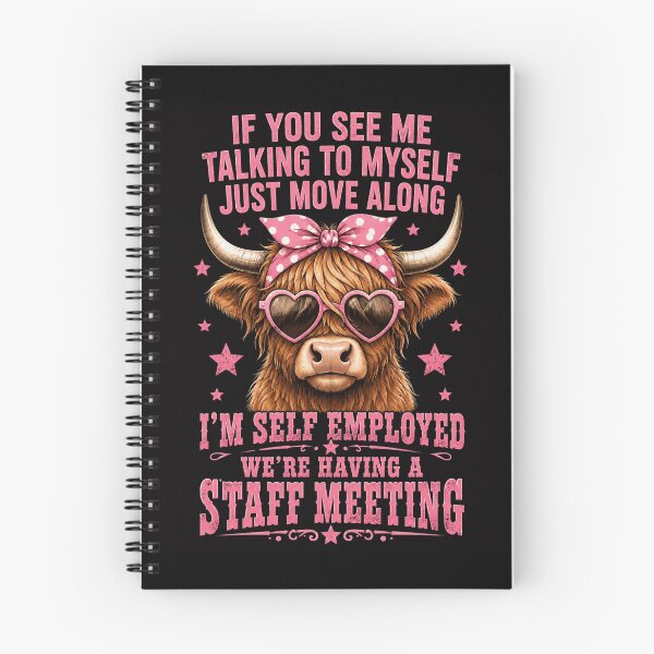 Item preview, cowgirl Funny Cow Saying Self Employed Staff Meeting designed and sold by ROUX-ART.