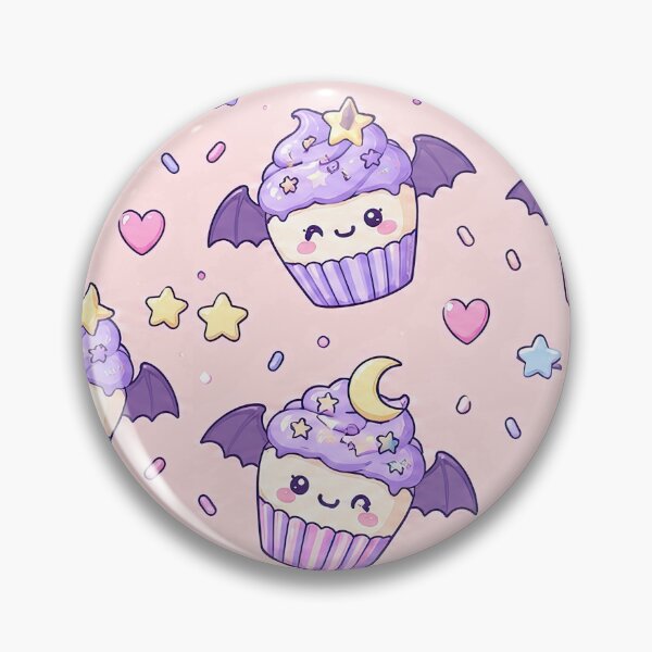 Item preview, Kawaii Bat Cupcake Pattern designed and sold by Soft Berry Studio.