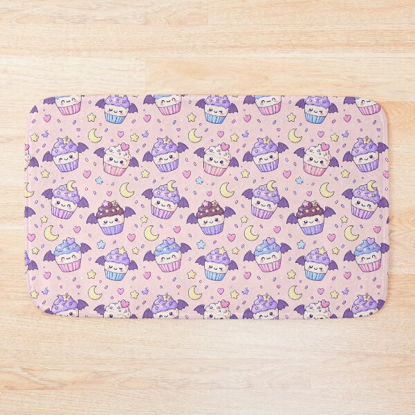 Item preview, Kawaii Bat Cupcake Pattern designed and sold by Soft Berry Studio.