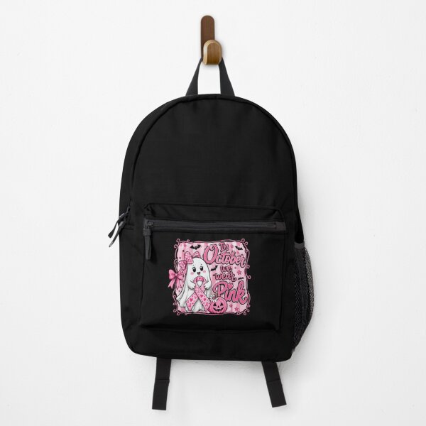 Item preview, Pink Halloween Ghost with Breast Cancer Ribbon Art designed and sold by ROUX-ART.
