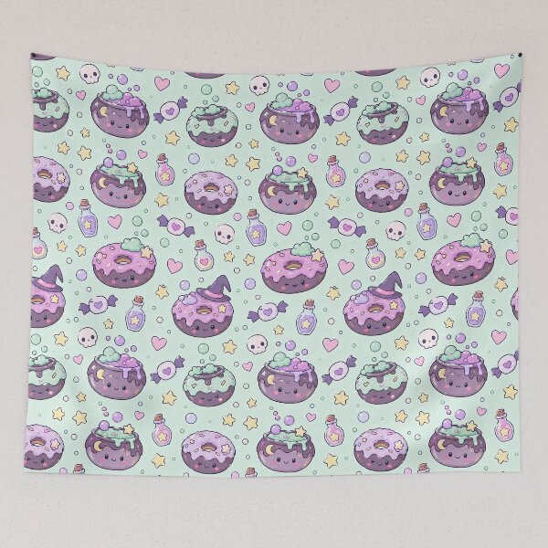 Item preview, Kawaii Cauldron Donut Pattern designed and sold by Soft Berry Studio.