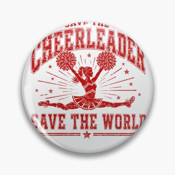 Item preview, Cheerleader Save the World Retro Red Pride Graphic designed and sold by ROUX-ART.