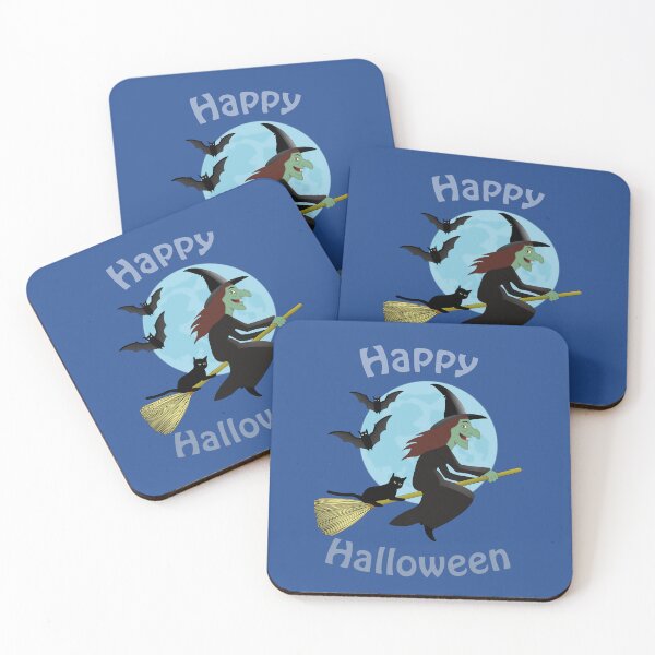 Item preview, Happy Halloween funny witch on broomstick designed and sold by ChimaGraphics.