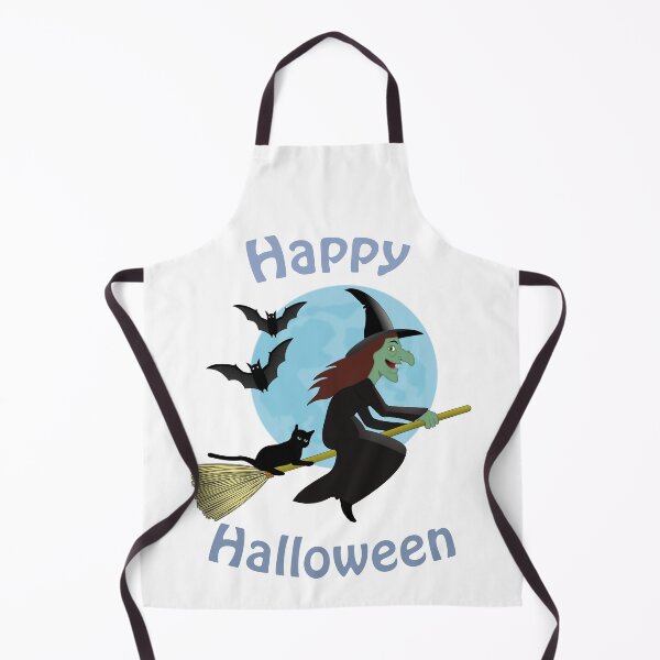 Item preview, Happy Halloween funny witch on broomstick designed and sold by ChimaGraphics.
