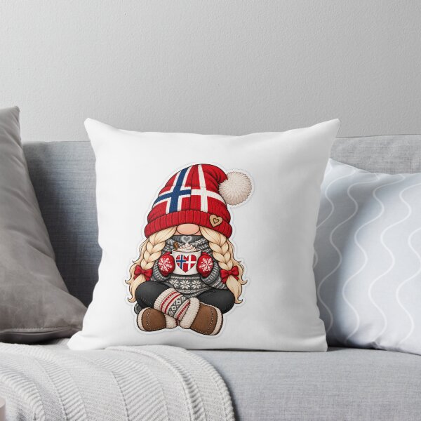 Item preview, Hygge Norweigian / Danish Gnome Girl with Hot Chocolate designed and sold by hjepsen.