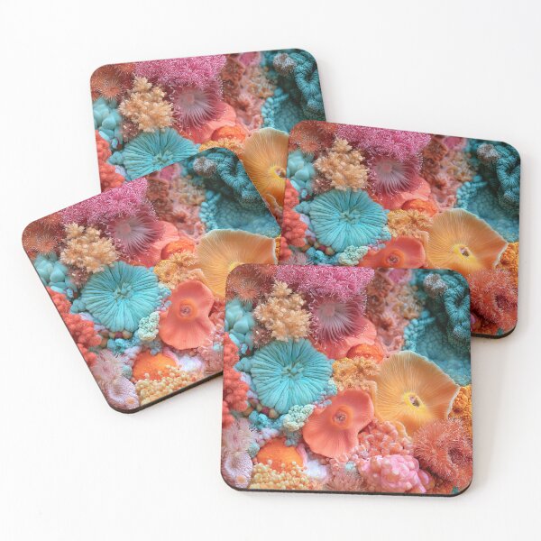 Item preview, Organic Worlds: Coral Bloom — Tropical Reef Macro Landscape designed and sold by Atlas-of-Worlds.