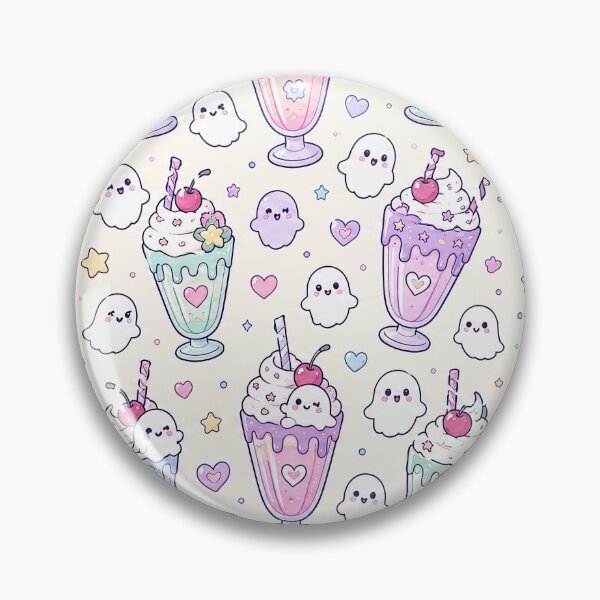 Artikelvorschau, Kawaii Geister-Milchshake-Muster entworfen und verkauft von Soft Berry Studio.