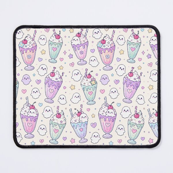 Item preview, Kawaii Ghost Milkshake Pattern designed and sold by Soft Berry Studio.