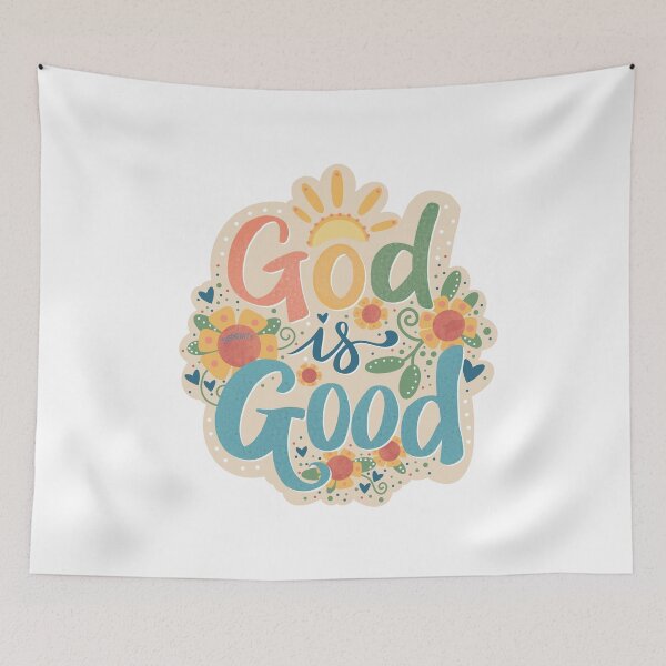 Item preview, God Is Good – Pastel Christian Floral Sticker designed and sold by Inspirivity.