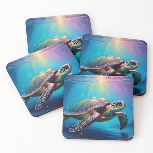 Item preview, Sea Turtle — Mystical Swim Under Multicolored Rays designed and sold by Hawaii26.