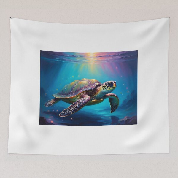 Item preview, Sea Turtle — Mystical Swim Under Multicolored Rays designed and sold by Hawaii26.