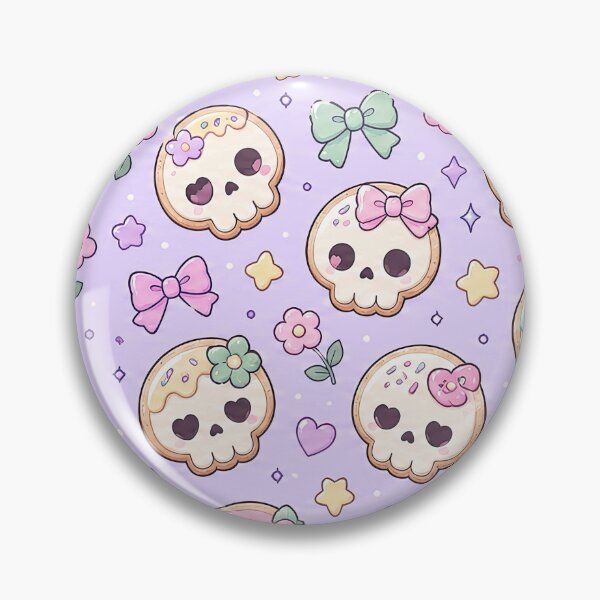 Item preview, Kawaii Skull Cookie Pattern designed and sold by Soft Berry Studio.
