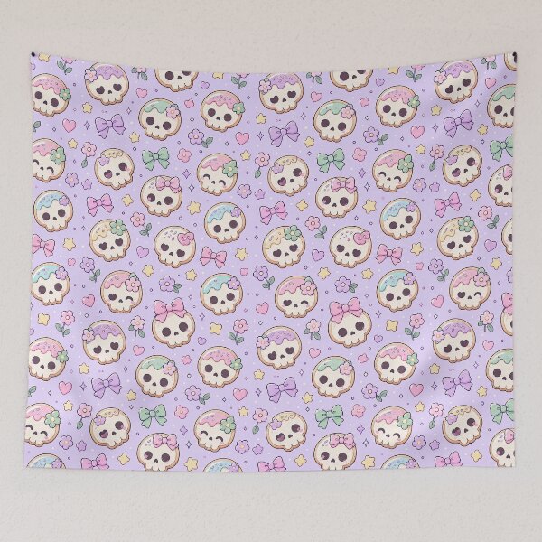 Item preview, Kawaii Skull Cookie Pattern designed and sold by Soft Berry Studio.