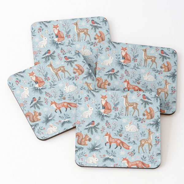 Item preview, Scandinavian Winter Woodland Animals Pattern designed and sold by frumixart.