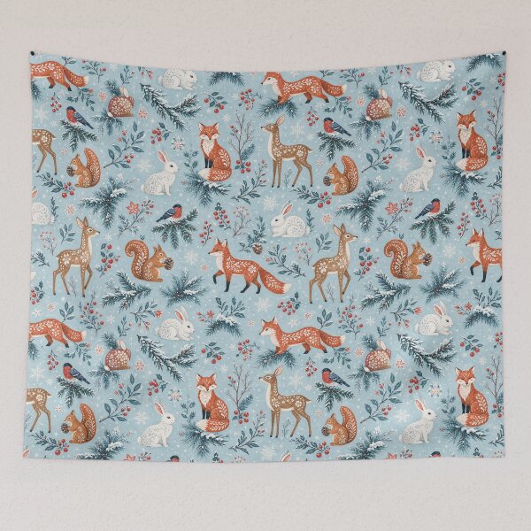 Item preview, Scandinavian Winter Woodland Animals Pattern designed and sold by frumixart.