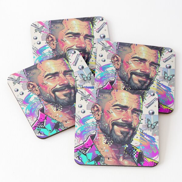 Item preview, Glitch Art Bearded Man Portrait Print - Vaporwave Y2K Digital Distortion Design designed and sold by ZhivanCrimson.