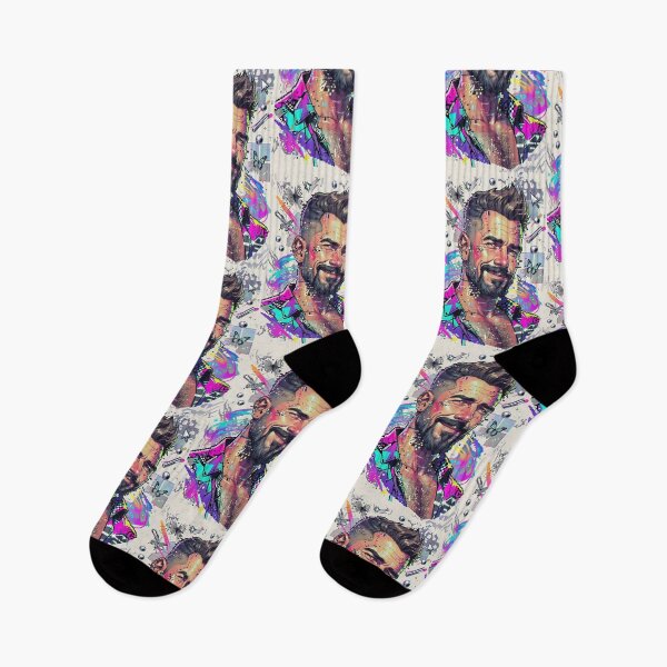 Item preview, Glitch Art Bearded Man Portrait Print - Vaporwave Y2K Digital Distortion Design designed and sold by ZhivanCrimson.