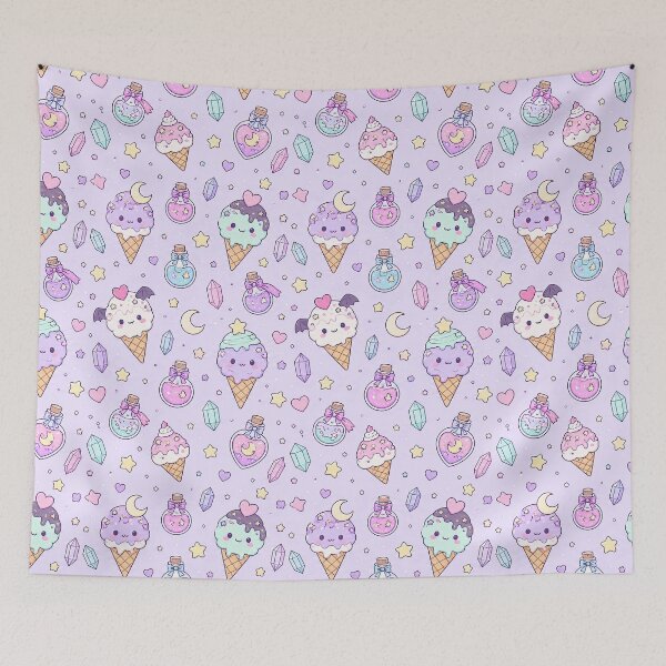 Item preview, Kawaii Potion Ice Cream Pattern designed and sold by Soft Berry Studio.