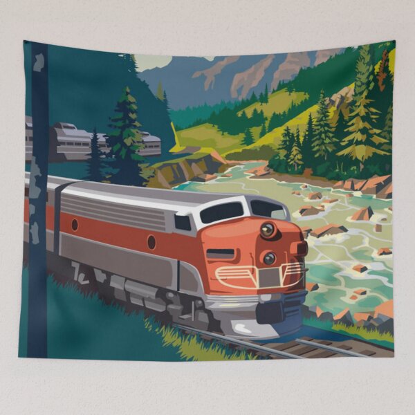 Item preview, Zephyr California Railway Steam Engine Train Design Art Print Poster Wall Tee Vest  designed and sold by Cool Robot Bro..