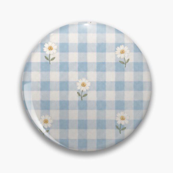 Item preview, Blue and White Gingham with Daisies designed and sold by Good4Vibez.