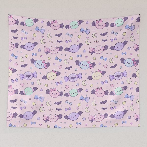 Item preview, Kawaii Bat Candy Pattern designed and sold by Soft Berry Studio.