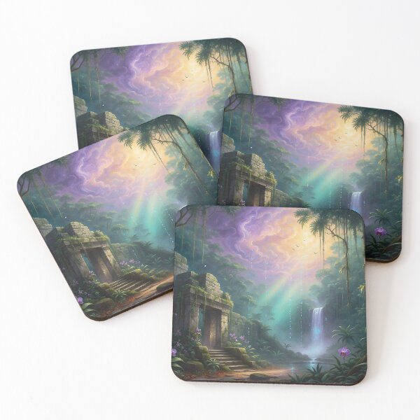 Item preview, Sacred Ruins — Luminous Waterfall Under an Enchanted Sky designed and sold by Hawaii26.