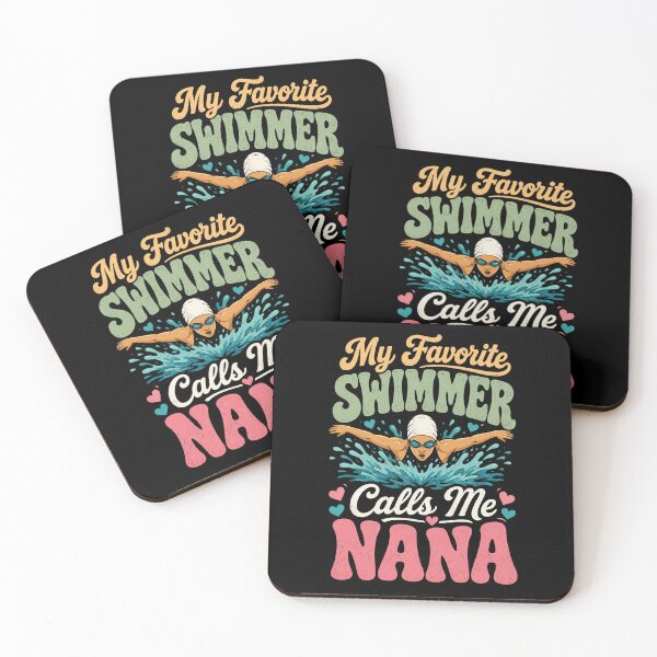 Item preview, swimmer My Favorite Calls Me Nana Retro Summer Art designed and sold by ROUX-ART.