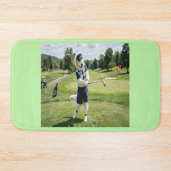 Item preview, Funny Golden Retriever Playing Golf on the Green designed and sold by AfresStudio.
