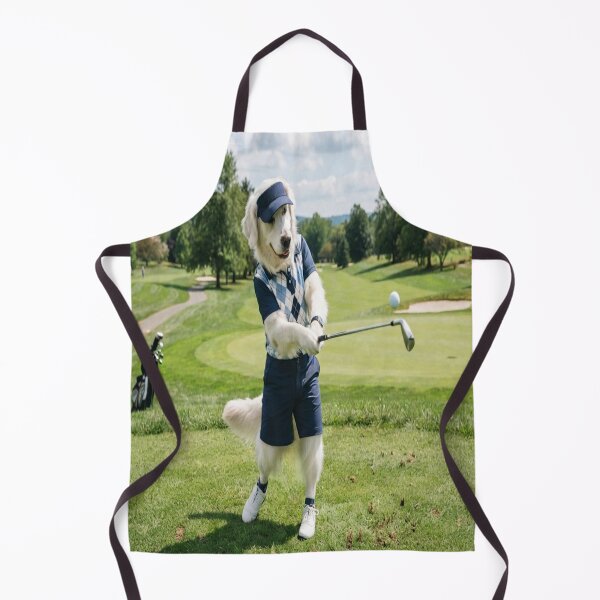 Item preview, Funny Golden Retriever Playing Golf on the Green designed and sold by AfresStudio.