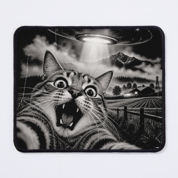 Item preview, UFO Cat Selfie – Funny Alien Abduction Retro  designed and sold by will freed18.