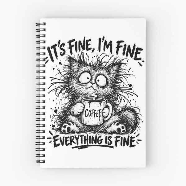 Item preview, It’s Fine I’m Fine Everything Is Fine – Funny Coffee Cat designed and sold by will freed18.