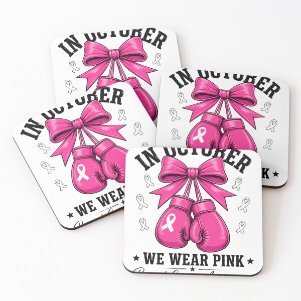 Item preview, Breast Cancer Awareness Pink Boxing Gloves Ribbon Art designed and sold by ROUX-ART.